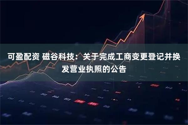 可盈配资 磁谷科技：关于完成工商变更登记并换发营业执照的公告