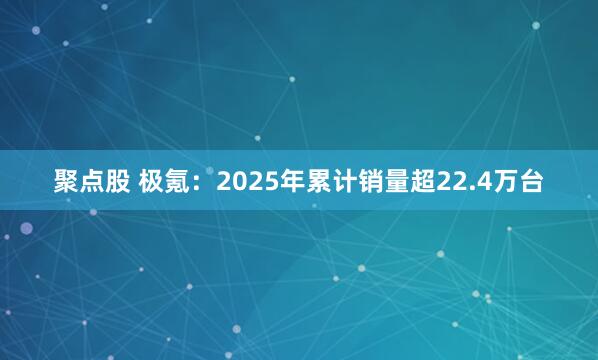 聚点股 极氪:2025年累计销量超22.4万台